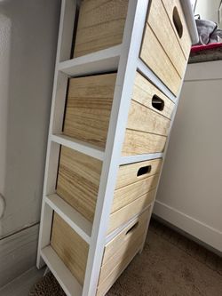 White/Wood Storage Table