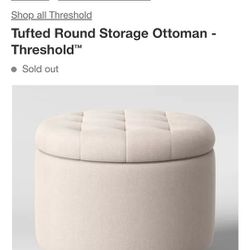 Tufted Round Storage Ottoman 