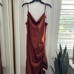 Rust Satin Dress