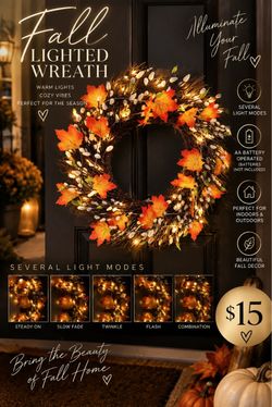 Fall Wreath w/ Lights