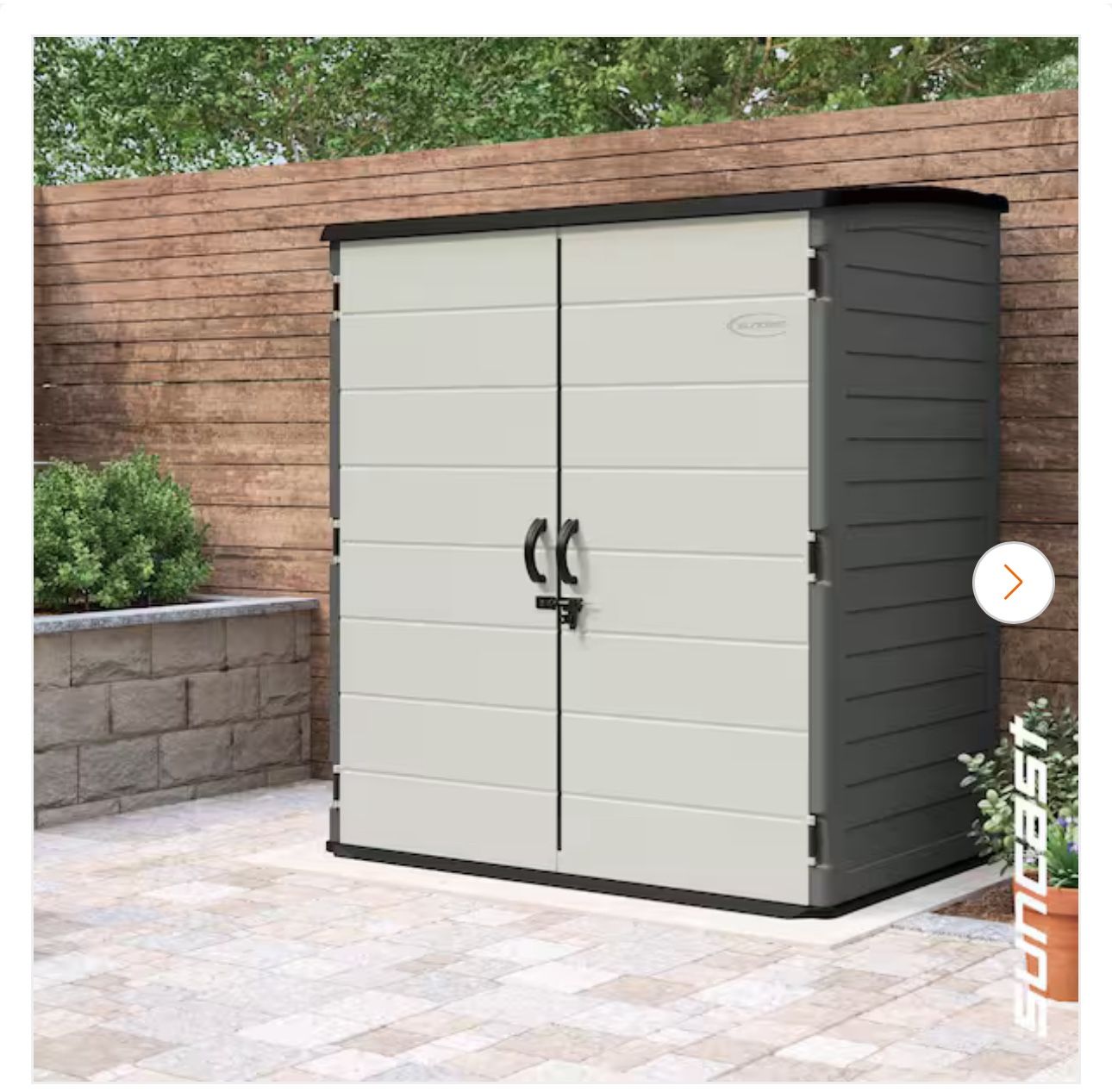 5 ft. 10.5 in. x 3 ft. 8.25 in. x 6 ft. 5.5 in. Extra-Large Plastic Vertical Shed