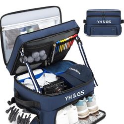 Golf Trunk Organizer 3 Layer, Golf Accessories for Men, Golf Organizer for Car, 2 Pair Shoes, Separate Ventilated Compartment, Clothes, Balls, Gloves,