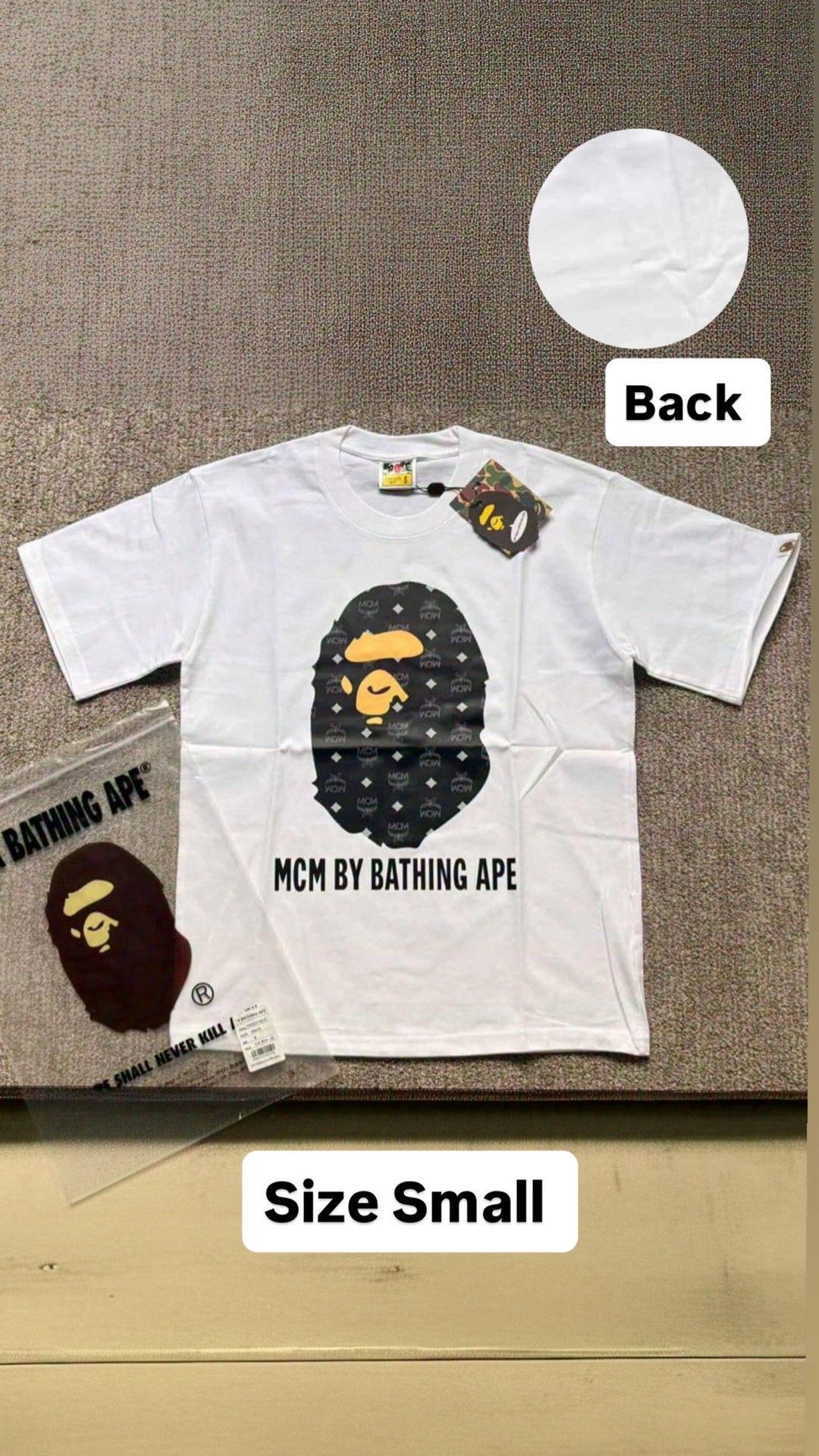 Size small MCM X Bape