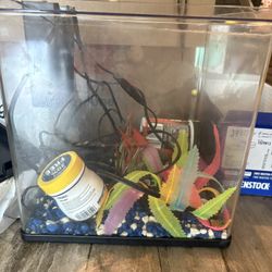 12” X 12” Betta Aquarium With Filter And Extras!