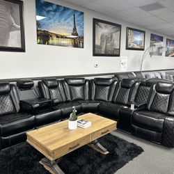 Black Leather Sofa Sectional
