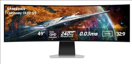 Samsung 49" Odyssey OLED G9 (G95SC) DQHD 240 Hz 0.003ms G-Sync Curved Gaming Monitor