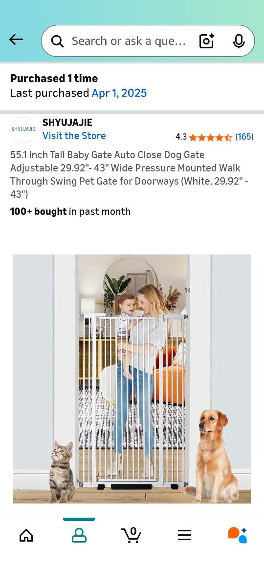 NEW IN BOX 55.1 Inch Tall Baby Gate Auto Close Dog Gate