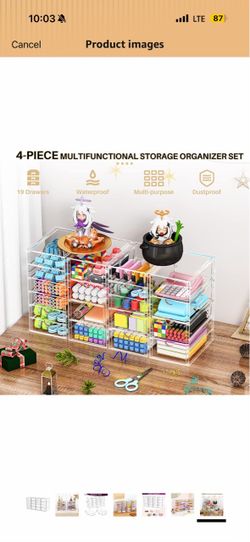 4-Piece Clear Acrylic Storage Organizer Set