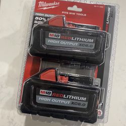 Milwaukee M18 6.0 High Output Batteries (2)