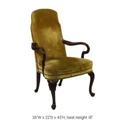 Vintage Mustard Velvet Lounge Chair 
