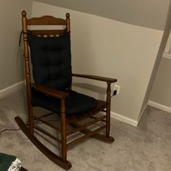 Outdoor Wooden Rocking Chair for Patio and Porch - Traditional Indoor Outside Furniture Rocker for