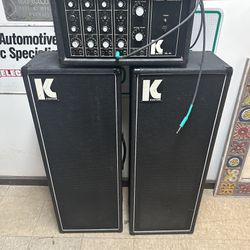 Vintage Kustom PA System & Speakers & Cables — Powered # PA 10 - 🚚 Delivery Available.  - Music Equipment DJ Gear - Must Go ASAP Need Gone