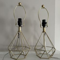 Gold Geometrical Table Lamp Set