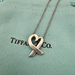 Tiffany & Co. Paloma Picasso Sterling Silver Loving Heart Pendant Necklace 16"