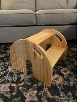 Rainbow Wooden Toddler Step Stool for Kids