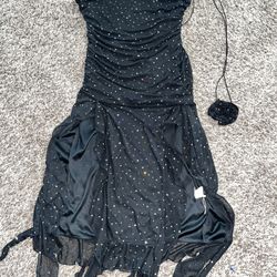 Black Sequin Tube Dress