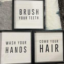 Kirkland’s Bathroom Wall Decor Signs – Set of 3