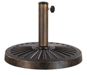25lbs Outdoor Patio Umbrella Base Round All Weather Umbrella Stand for Patio, Deck & Garden, Bronze