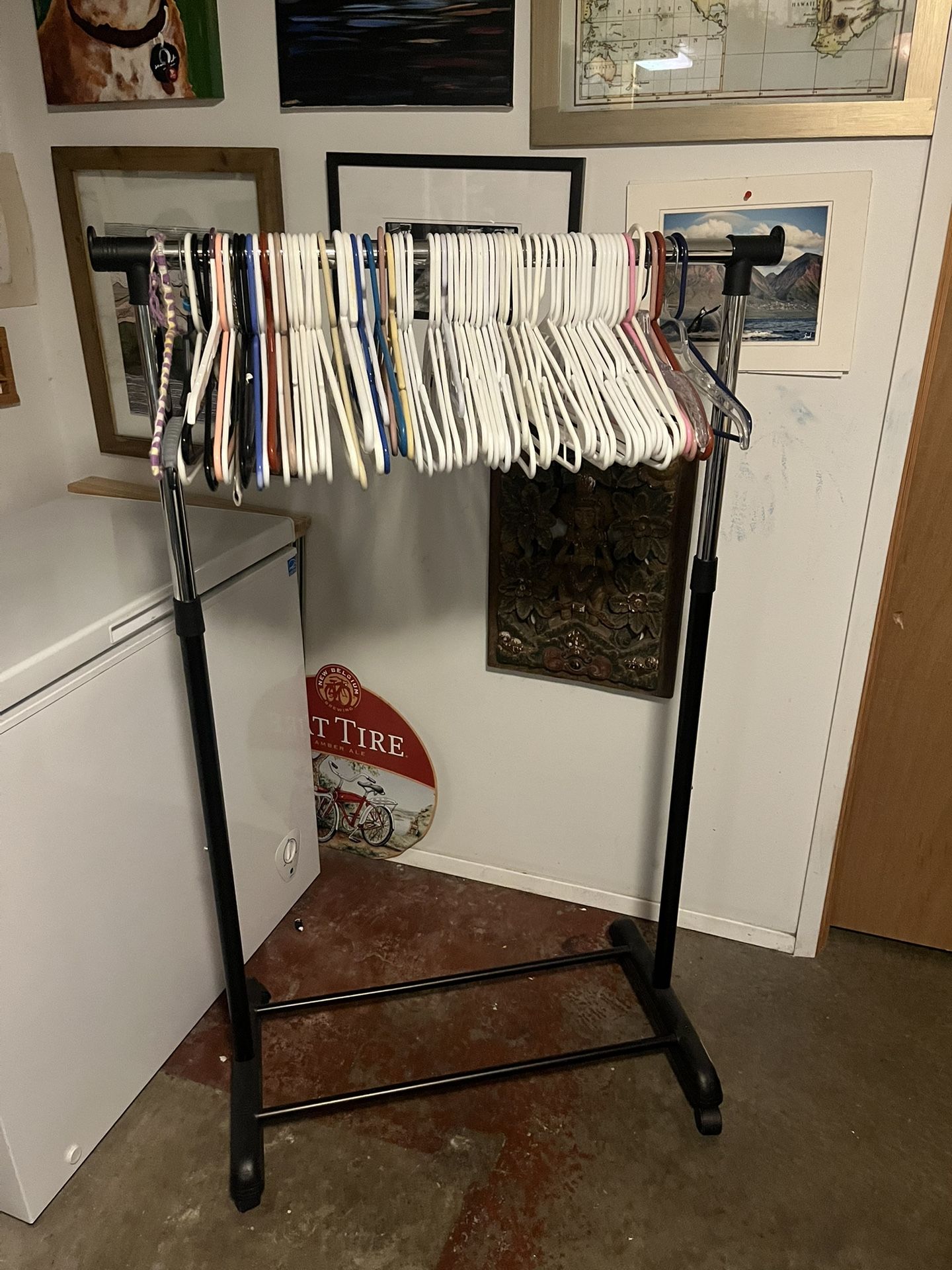 Coat Garment Rack Rolling Adjustable Plus 70 Hangers