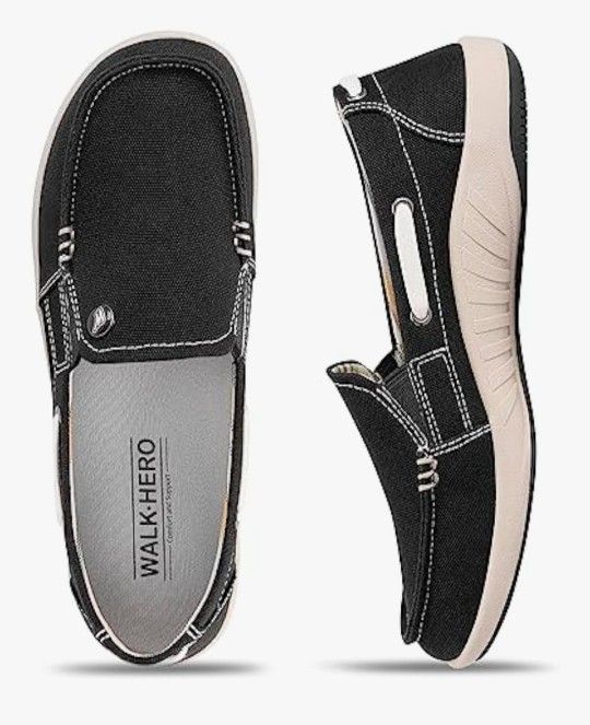 Womens Slip On Shoes- Black W9.5