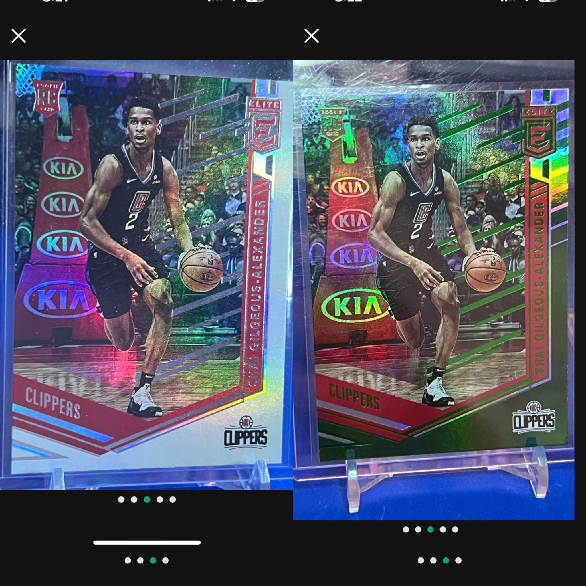 2018-19 Panini Chronicles elite Green & silver Shai Gilgeous-Alexander Rookie #274