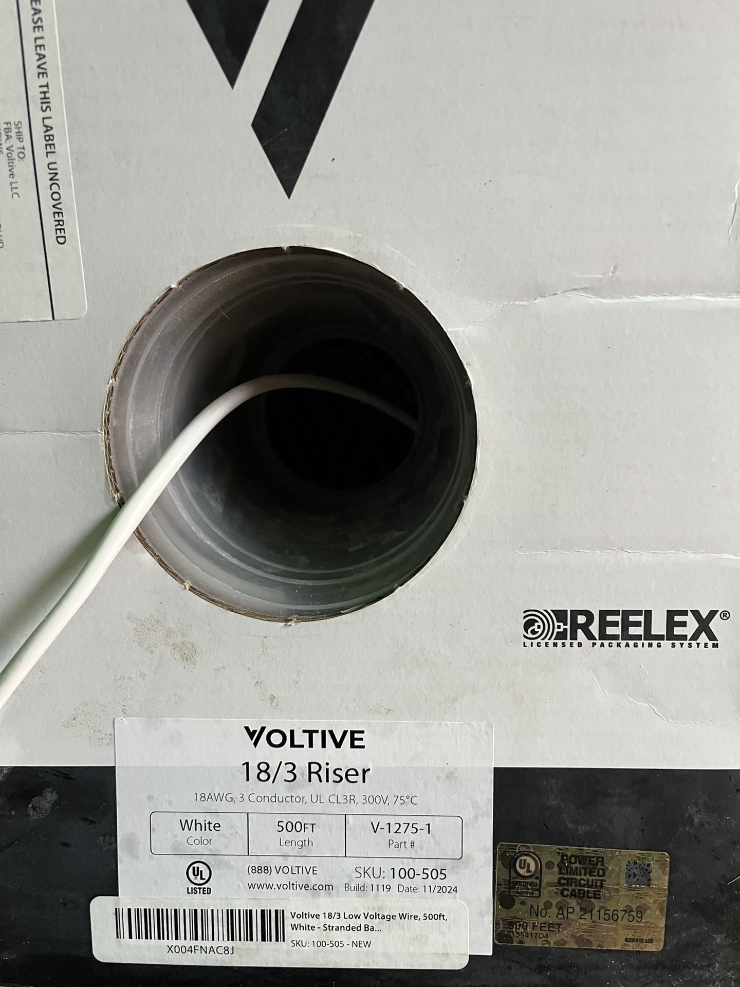 18/3 Low Voltage Wire 1000’