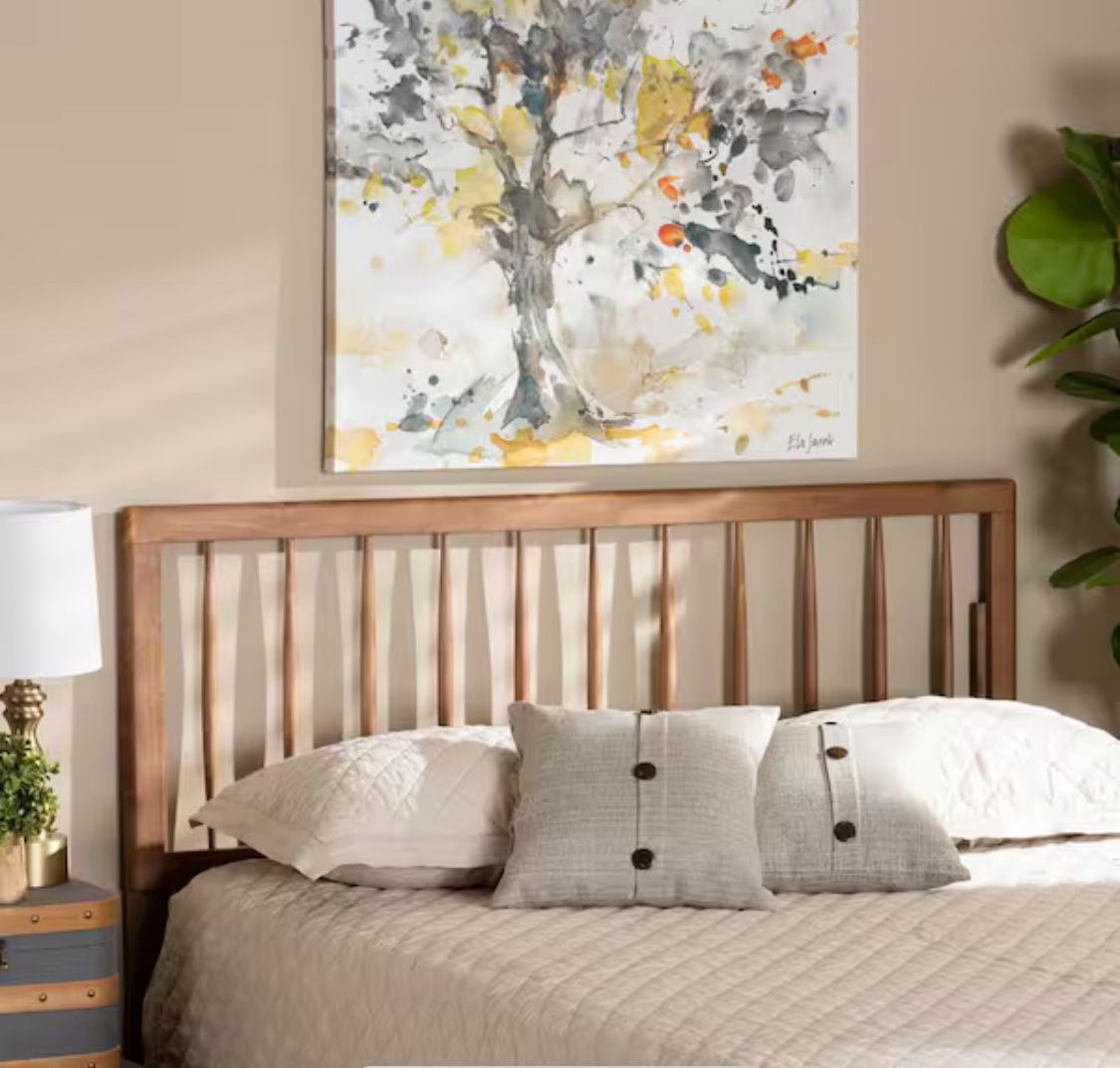 New Solid Wood Full Size Mid Century Modern Headboard