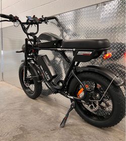 52V/2000/3000 Watt Dual Motor AWD Electric Scrambler Moped Style E-Bike, 38mph, Hydraulic Brakes, Full Suspension
