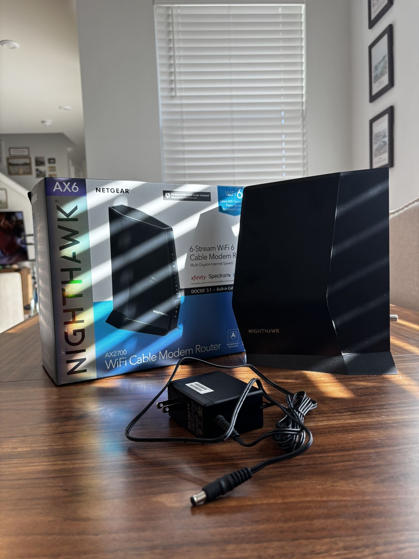 NETGEAR Nighthawk AX6 AX2700 WiFi 6 Cable Modem Router (DOCSIS 3.1) - Xfinity / Spectrum / Cox Compatible