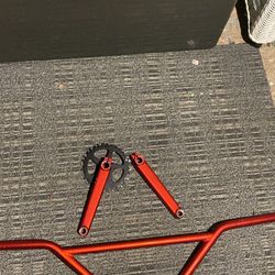 Crimson Red Se Big Honkin Bars with Matching Crank Arms