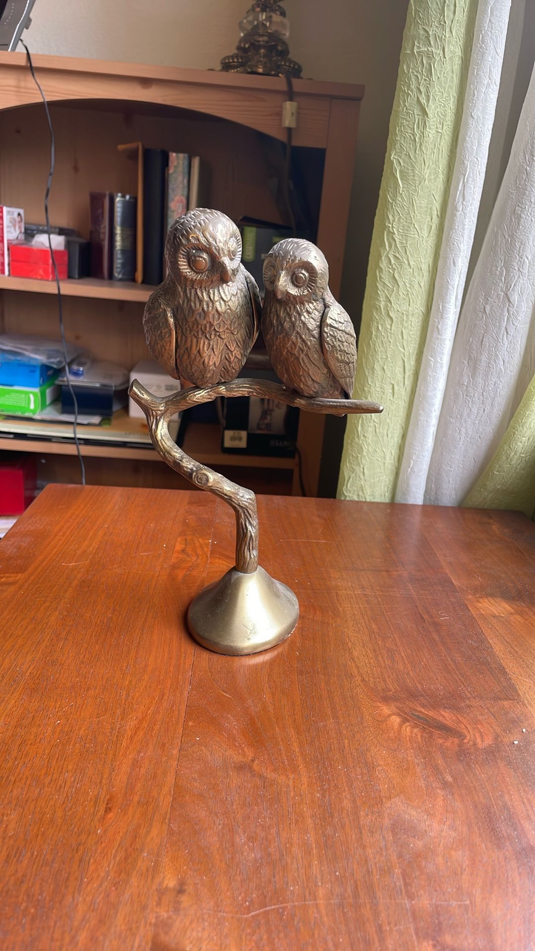 Vintage Brass Owls Figurine