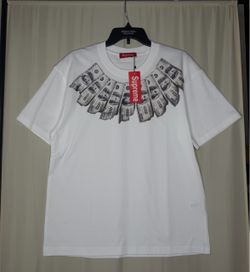 Supreme White Dollar Bill Graphic T-Shirt M/L