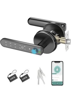 Foxgard Smart Fingerprint Door Lock:Fingerprint Door Knob-Biometric 5-in-1 Finger Print Door Lock-Smart Door Knob for Bedroom-APP Control-Easy Install