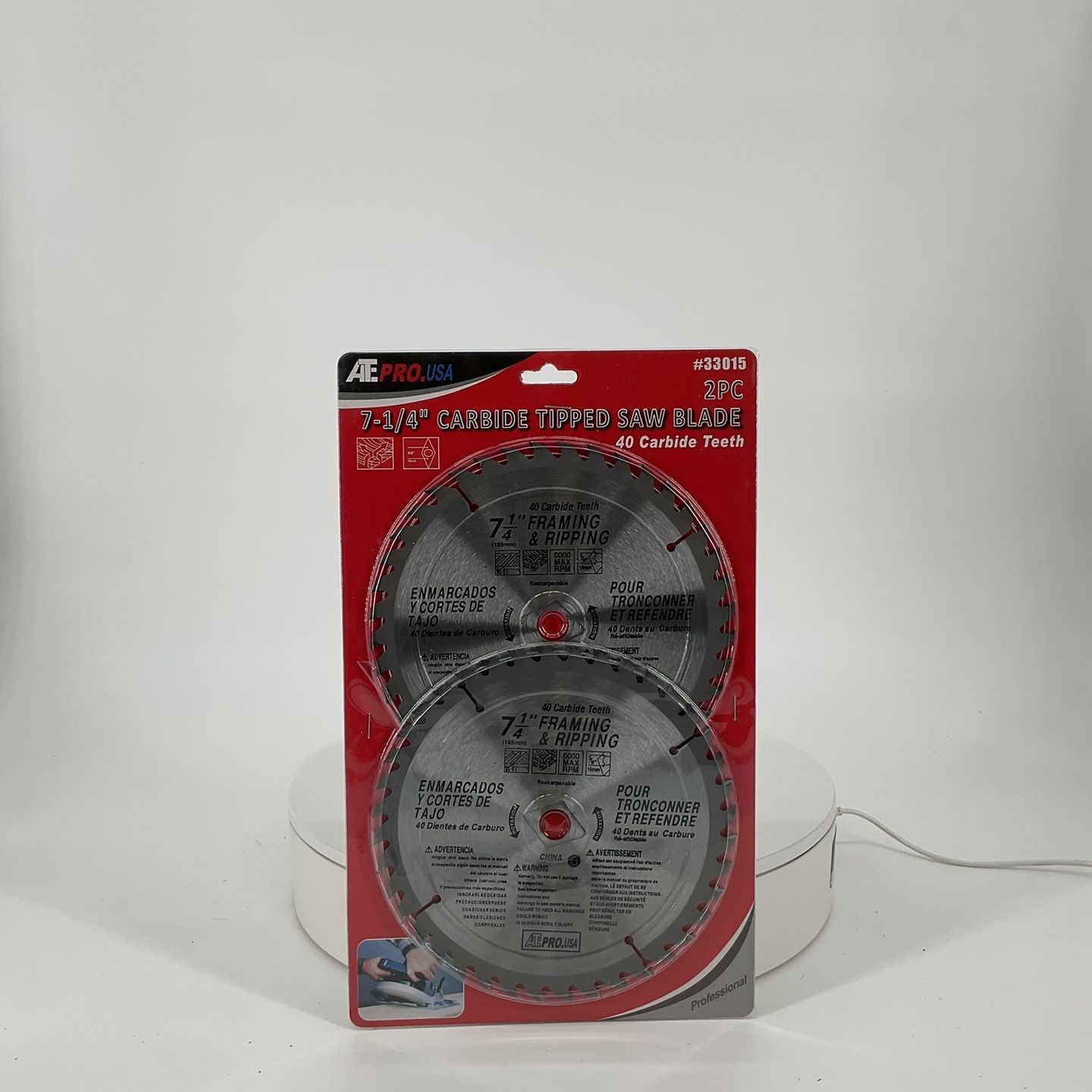 ATE PRO.USA 2PC 7-1/4" CARBIDE TIPPED SAW BLADE 