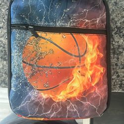 Flaming Basketball Lunchbag