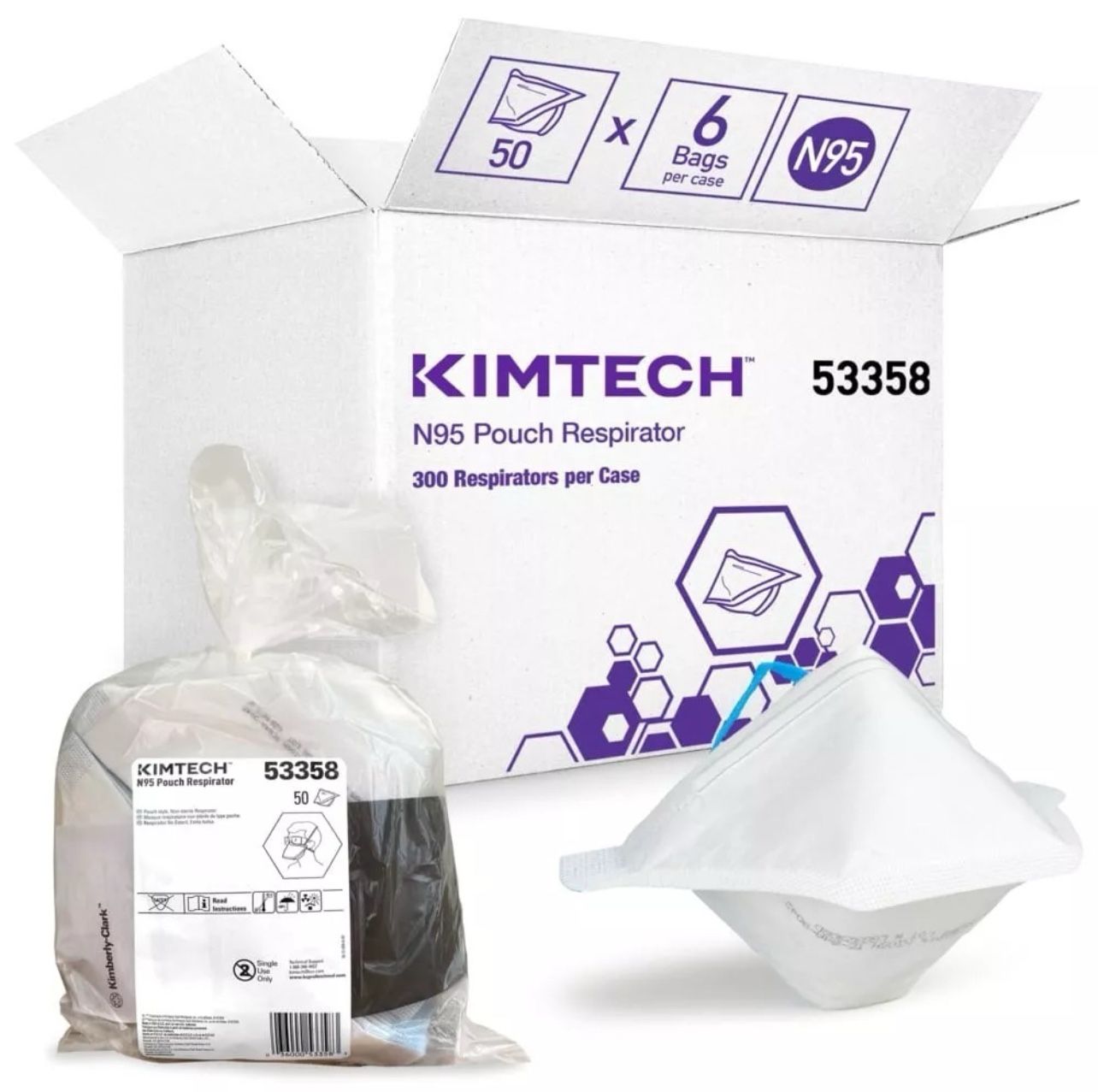 OS White N95 Kimtech[TM] Pouch Disposable Respirator (59 - 50Ct) (2950 Masks)