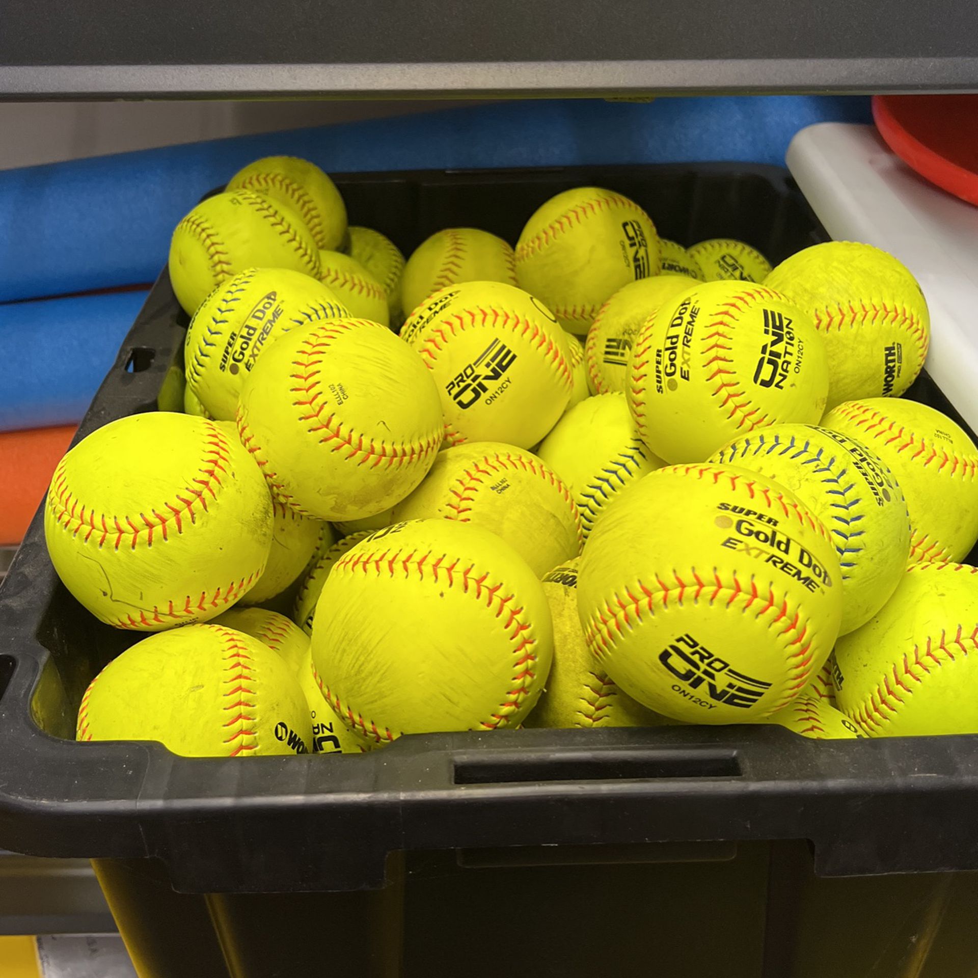 12” Softballs Almost New 50 Count