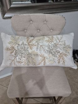 New Elegant Beaded Lumbar Accent Pillow