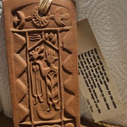 VINTAGE " APACHE PRAYER " CLAY PRESS  WALL PLAQUE  