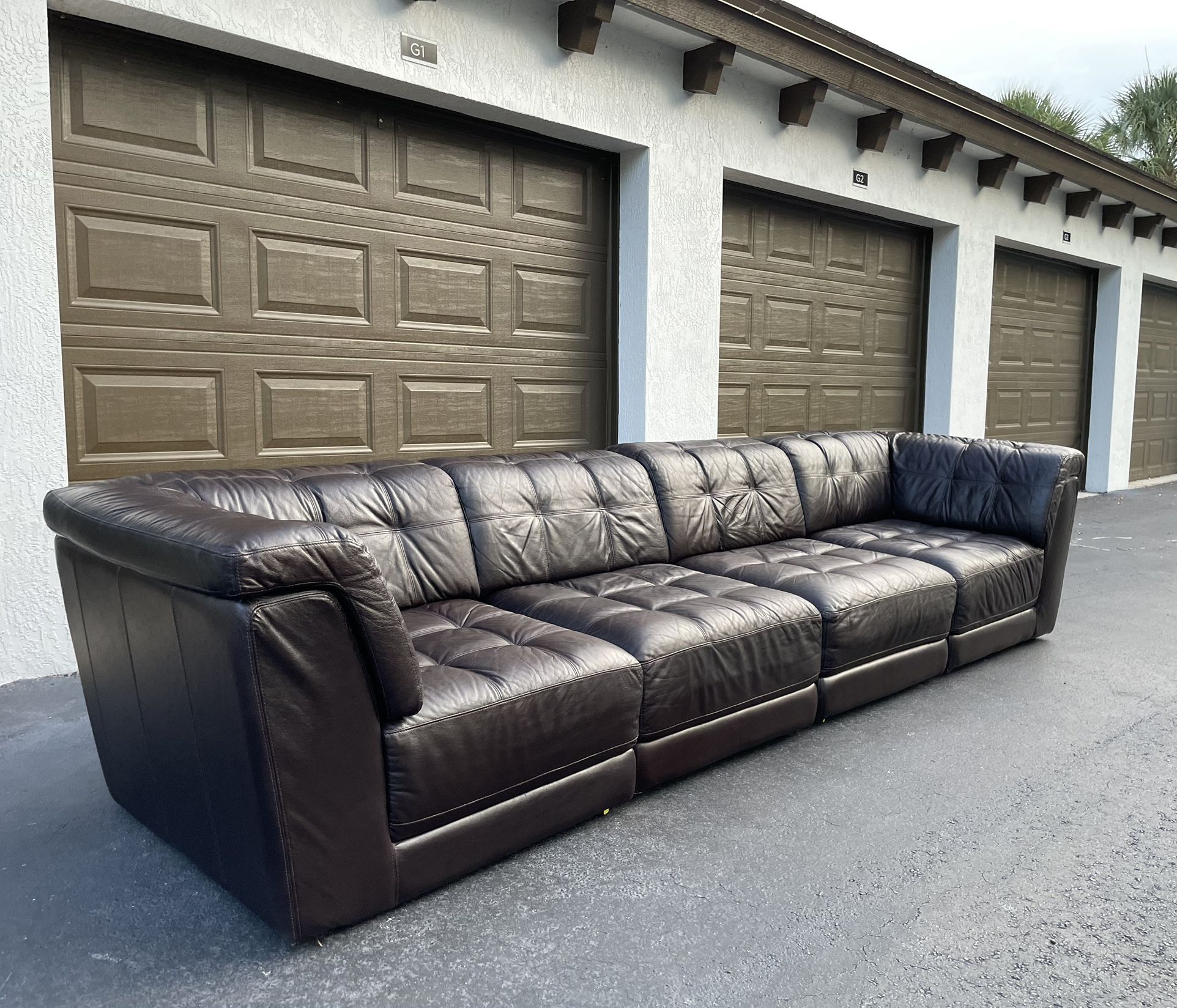 🛋️ Sofa/Couch Sectional - Modular - Italian Leather - Brown - Delivery Available 🚛