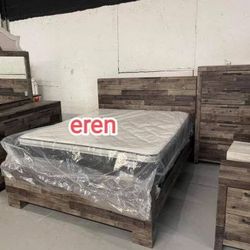 Derekson Panel Bedroom Set🛏️4 Piece Price!!!(QB/D/M/N)💒