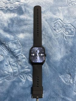 Black Smartwatch with Silicone Band