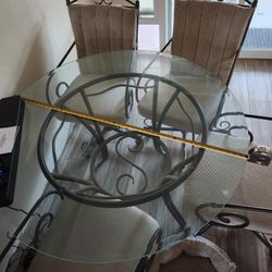 Glass Table 48" With Chairs