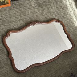 Vintage French Provincial Mid Century Wall Mirror 