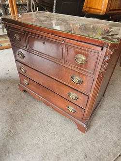 Antique John M. Smyth Chicago Wood Dresser – Brass Hardware