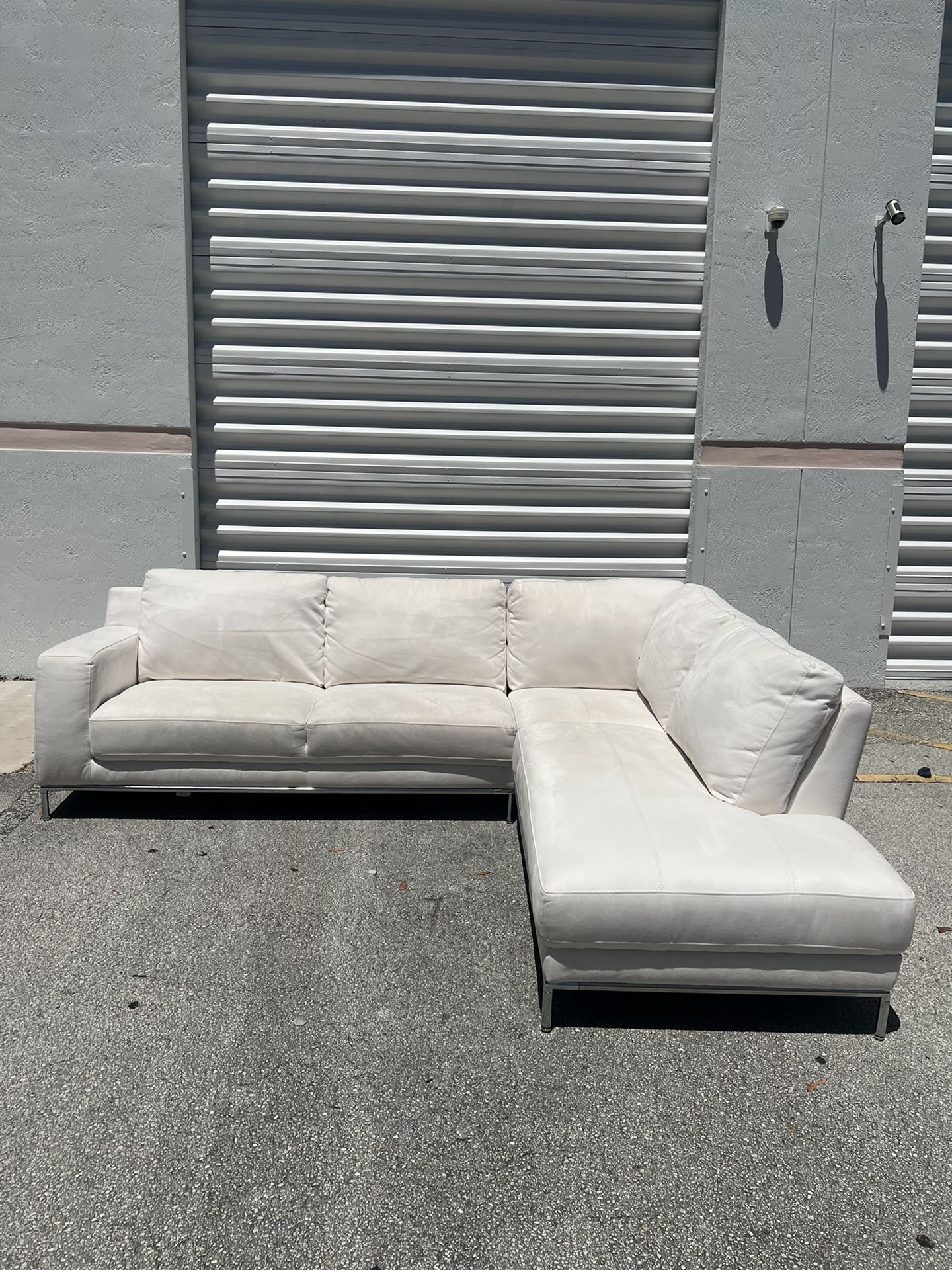 White Microfiber Sectional 