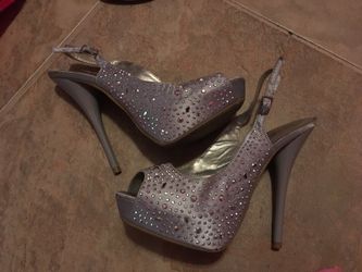 Silver Stiletto Heels - Size 8 1/2 (fit like 7 1/2)
