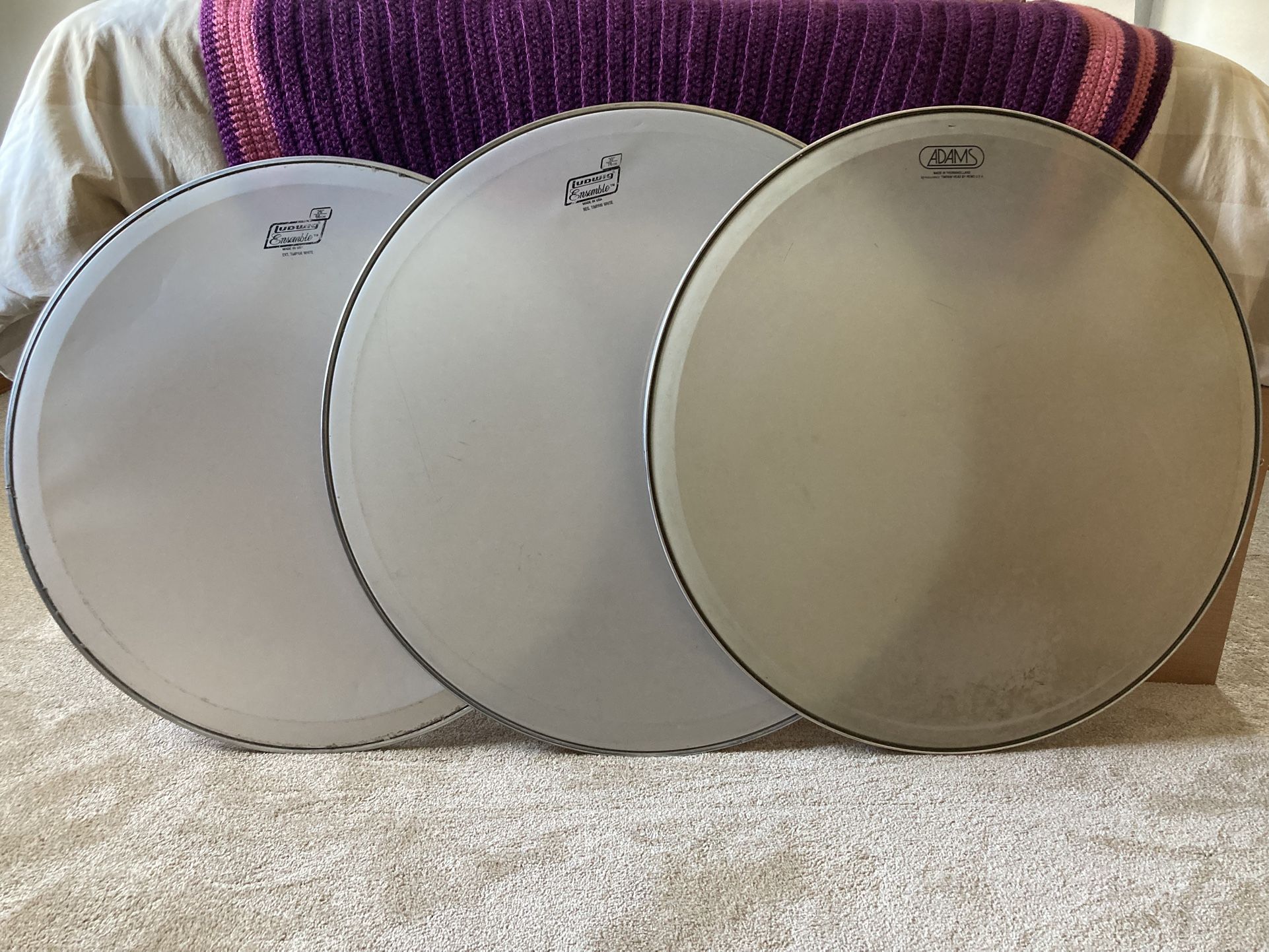 Ludwig & Adams Preowned 26”, 30” 31.5”Timpani Standard-Hazy Heads