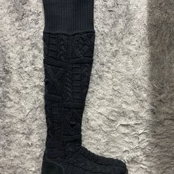 UGG- Black over The Knee Cardigan Boots 9