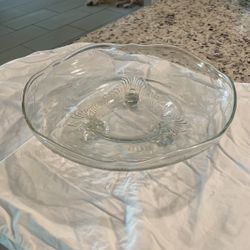 Pair Of Footed Glass Antique Serving Bowl 